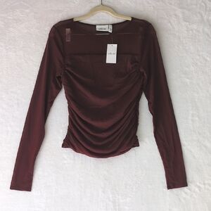Willow‎ & Root Juniors Purple Plum Ruched Bodycon Shirt Size M